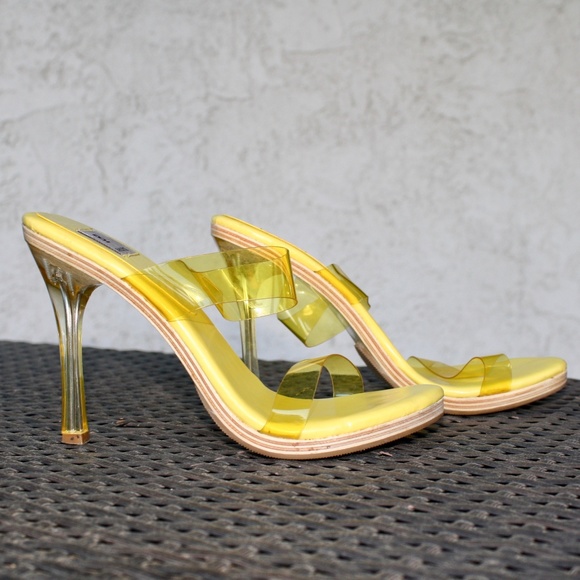 yellow transparent heels